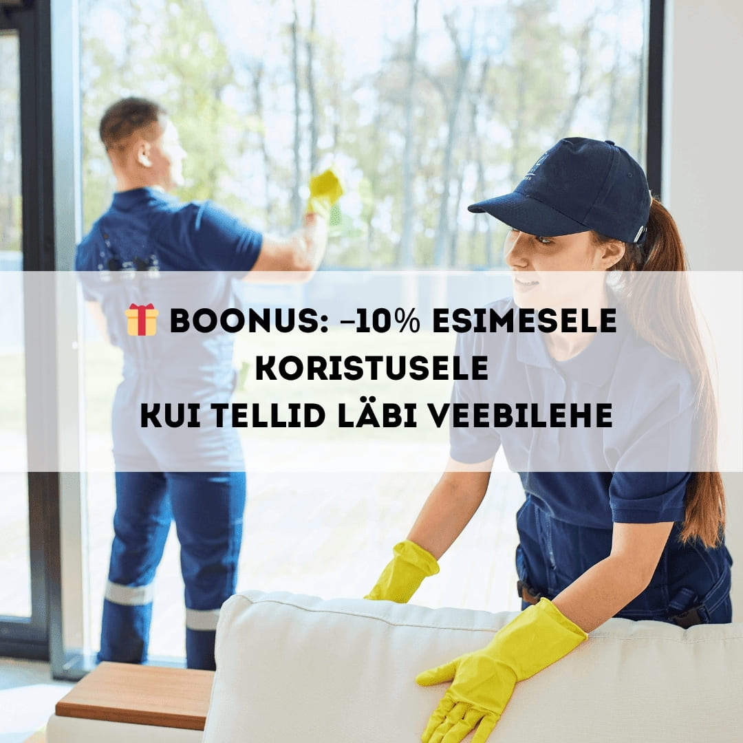 Puhastusteenuse töötajad teostavad kodukoristust ja akende puhastust