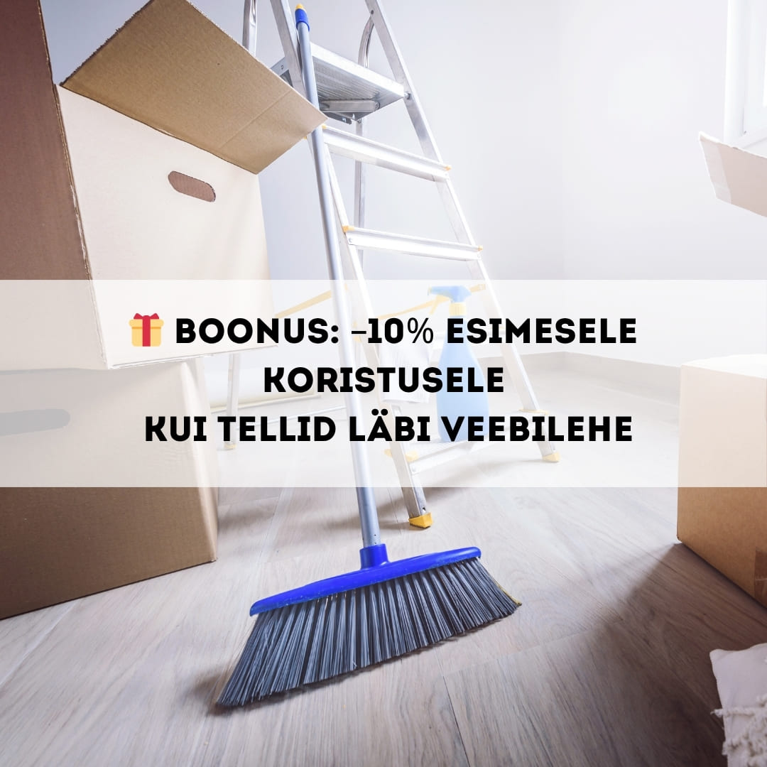 Kolimisjärgne koristus – tolm, karbid ja koristustarvikud