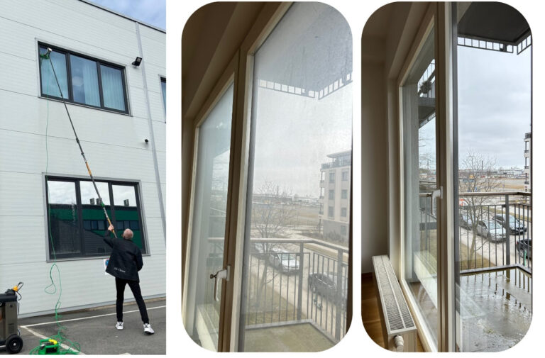 Akende pesu: aknaraami ja nurkade puhastus enne ja pärast